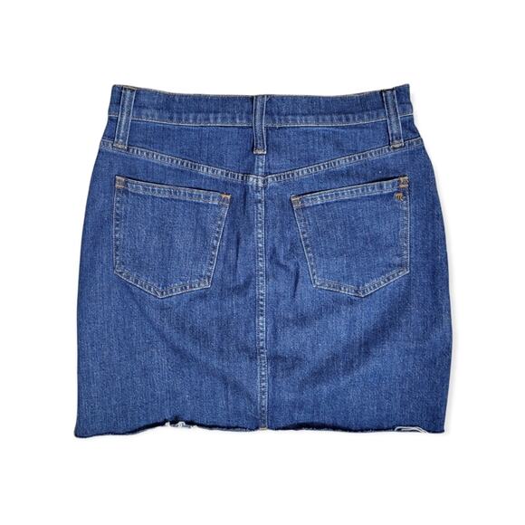Madewell Cut Off Frayed Step Hem Denim Mini Skirt Size 27 - Picture 2 of 10